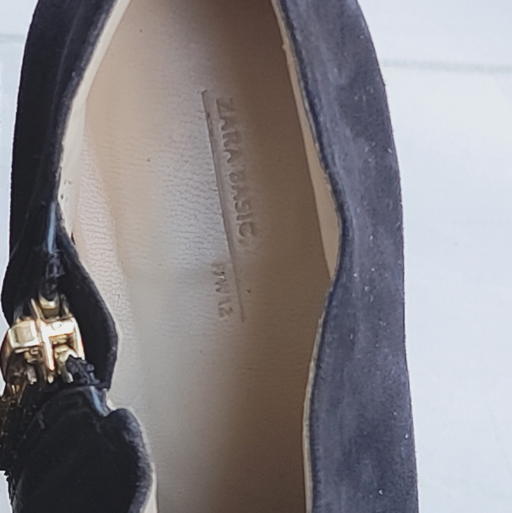 Zara Basic Black Suede Platform Stiletto Booties - image 6